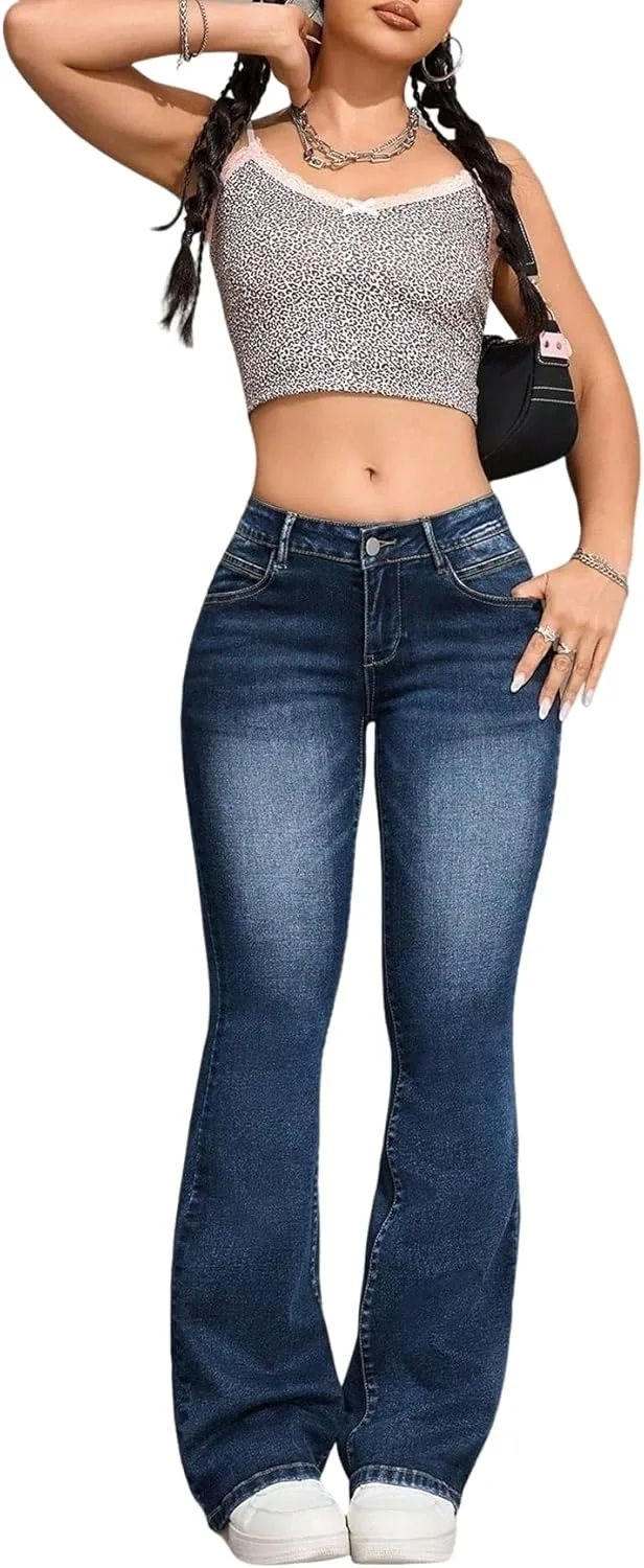 

Джинсы Flare для женщин с высокой посадкой и карманами Whrounnk