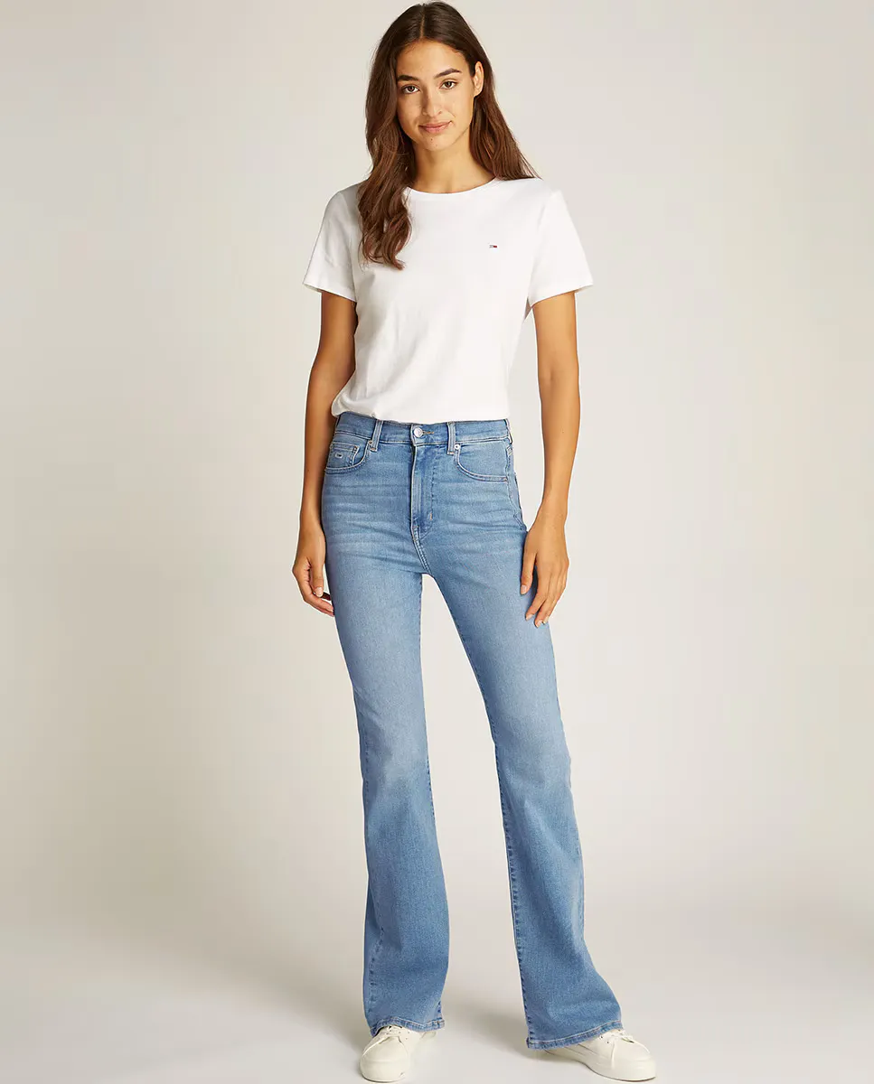 

Женские расклешенные джинсы с высокой талией Tommy Jeans, голубой