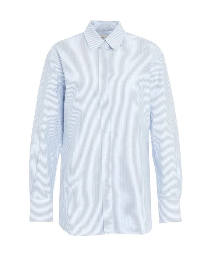 

Полосатая блузка с воротником "Кент", синяя Golden Goose, синий