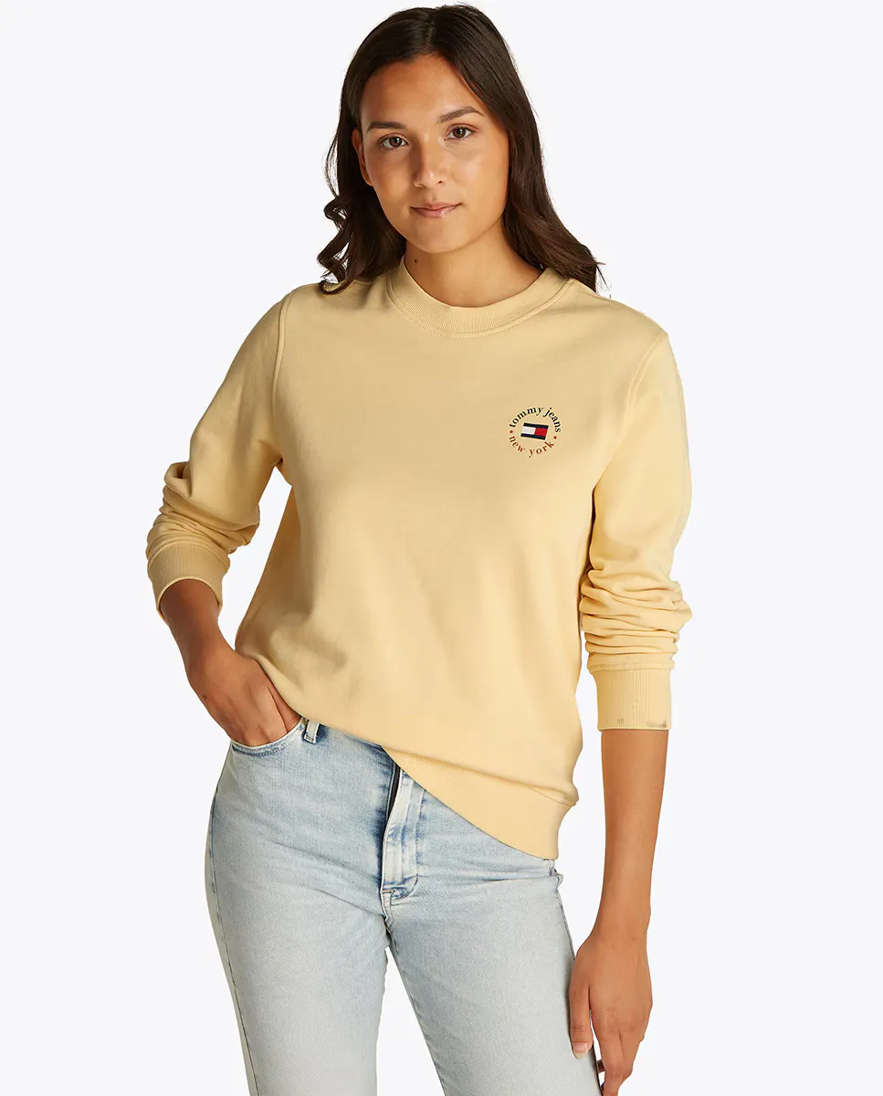 

Женская толстовка с круглым вырезом и обычным кроем Tommy Jeans, жёлтый
