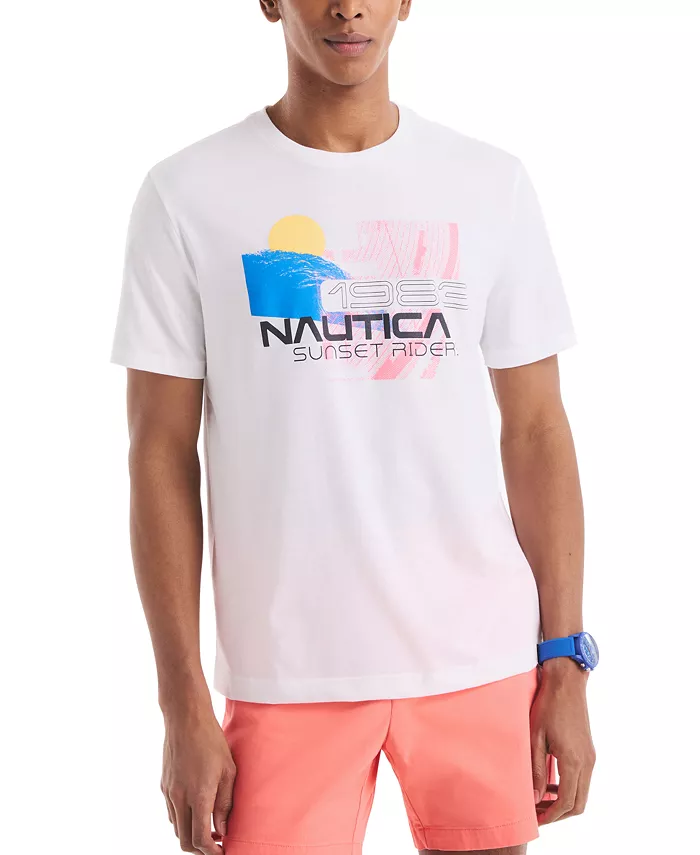 

Мужская футболка с принтом Sunset Riders Nautica, белый