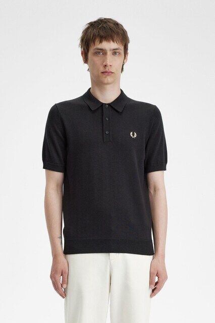 

Мужская трикотажная рубашка с короткими рукавами Fred Perry, черный