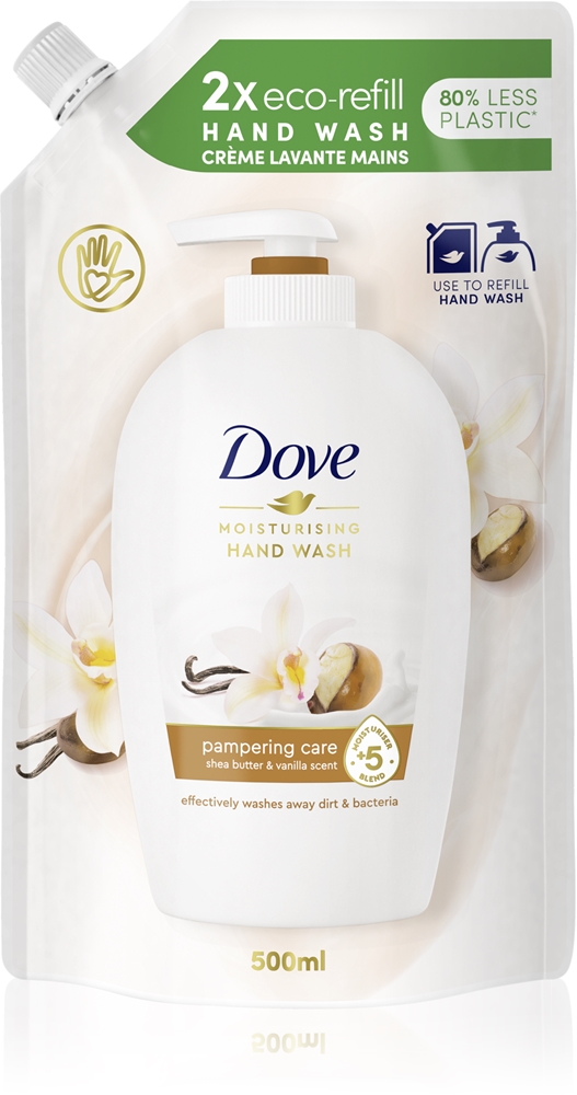 

Сменная упаковка жидкого мыла с маслом ши для идеального ухода Dove, sviestmedžių aliejus ir vanilė 500 мл