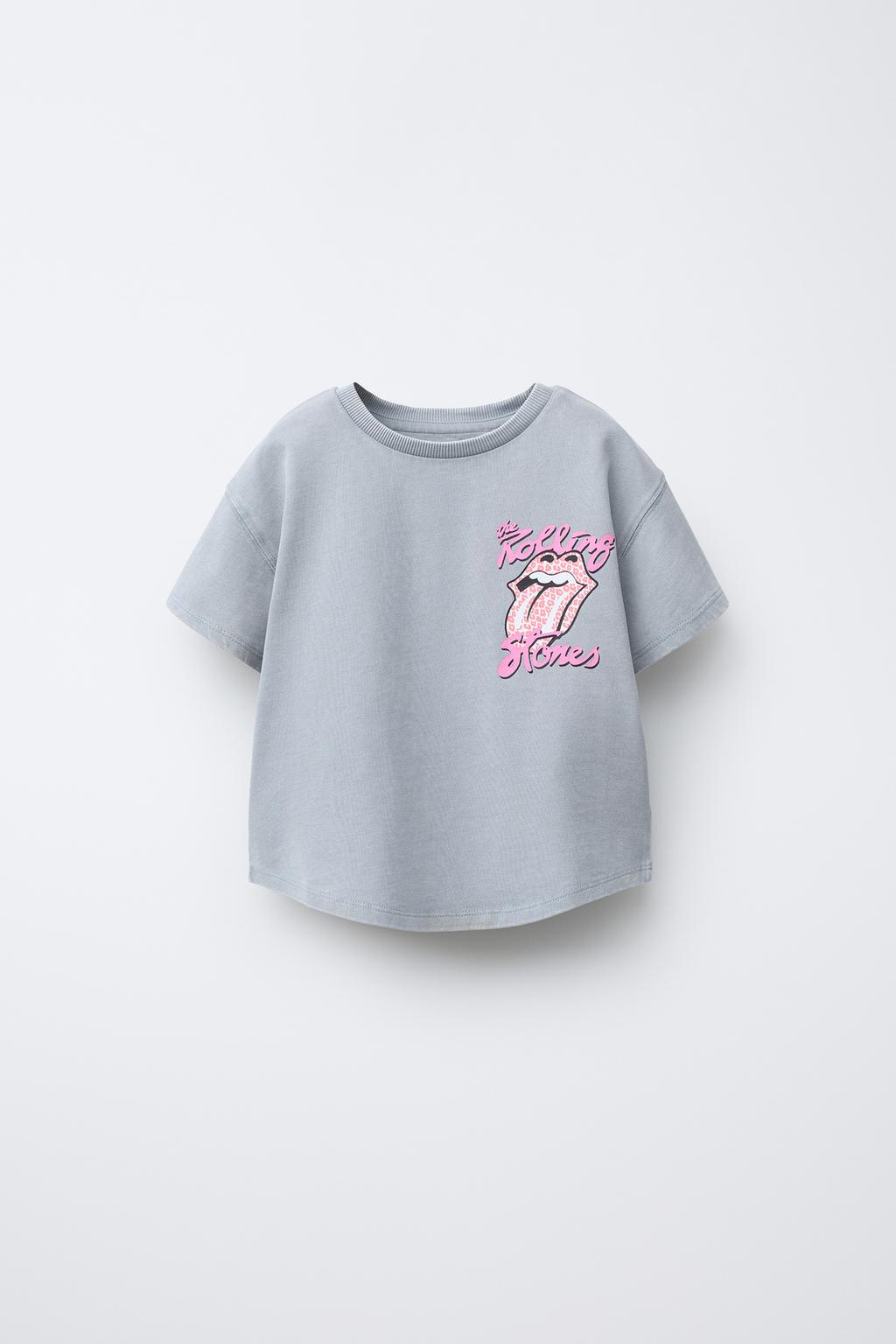

Футболка с эффектом тяжелой стирки rolling stones ZARA, цвет Greyish