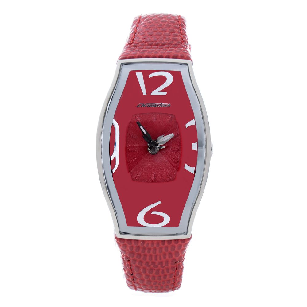 

Красные кожаные часы Chronotech