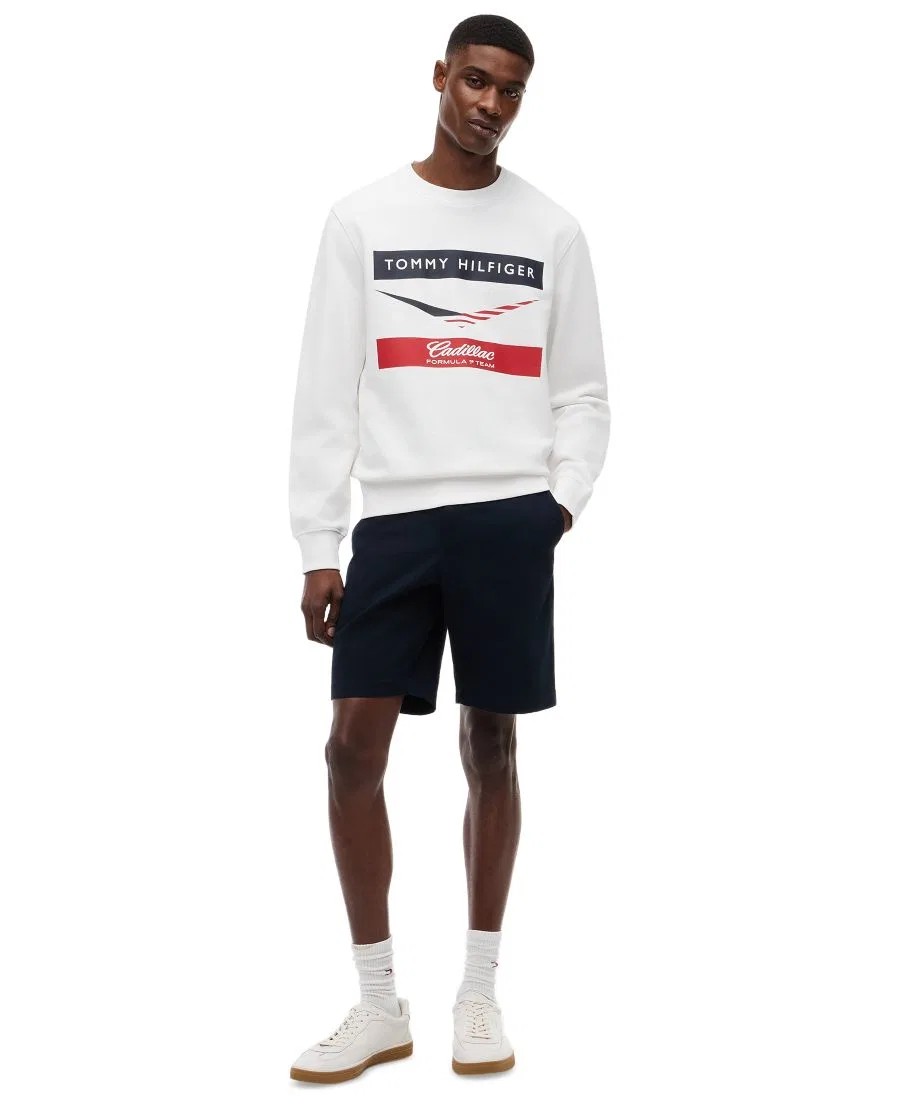 Мужской свитшот с логотипом "шеврон" x Cadillac F1 Tommy Hilfiger, белый — фото 2