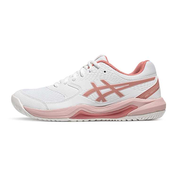 

Gel Dedicate 8 Cushioning Slip Resistant Low top Tennis Shoes Women's ASICS, белый/розовый