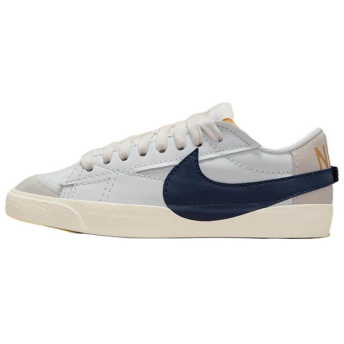 Кроссовки Nike Blazer Skateboarding Shoes Unisex Low-top Peak White/Black Obsidian Color/Sail White/Metallic Color/Phantom Gray White, белый