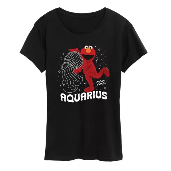 

Женская футболка с принтом Elmo из "Улицы Сезам" в стиле Aquarius Licensed Character, черный