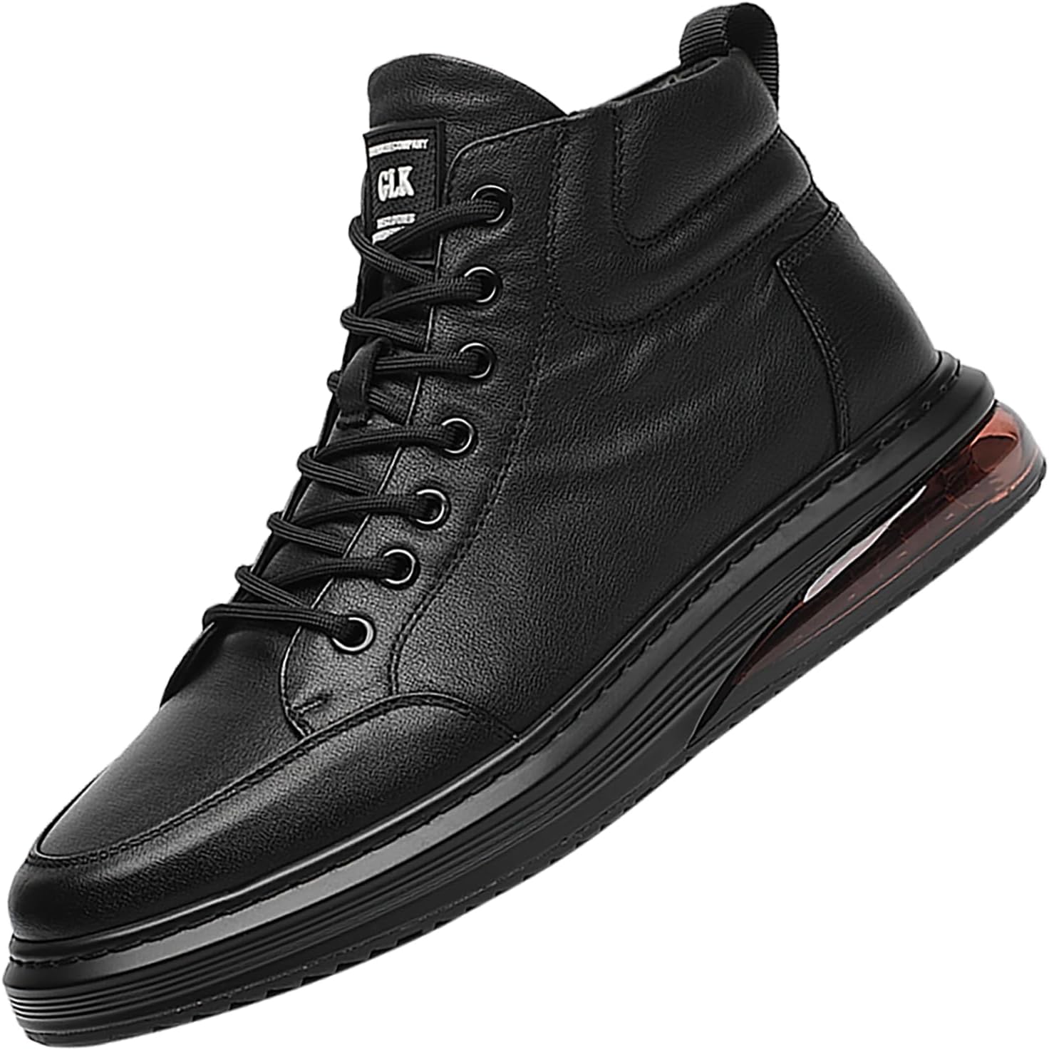 

Мужские высокие кеды Gomehui, черные кожаные ботинки на шнуровке, повседневные кожаные оксфордские кроссовки, ботинки с круглым носком и молнией для мужчин
