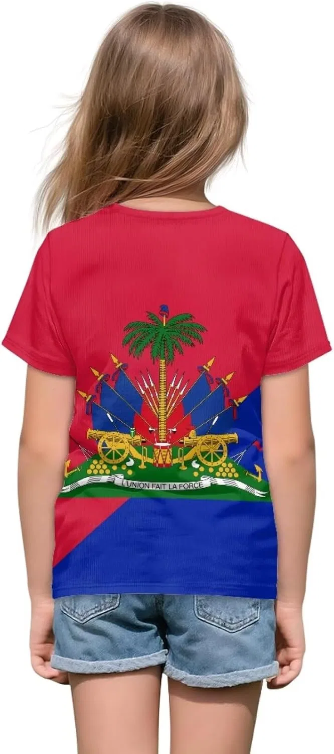 Футболка детская с принтом Gzzxiailg, Retro Haiti Flag — фото 2