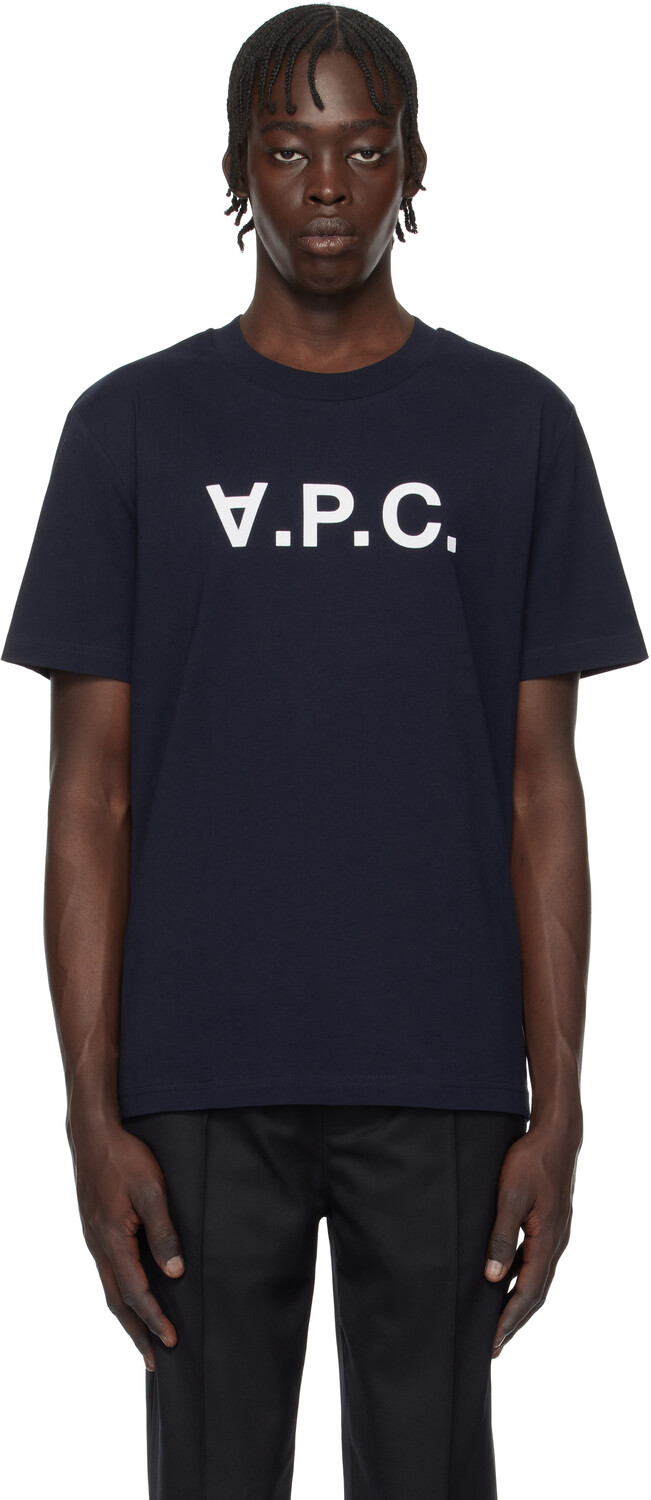 

Футболка Navy Standard Grand 'VPC' A.P.C., темно-синий/экрю