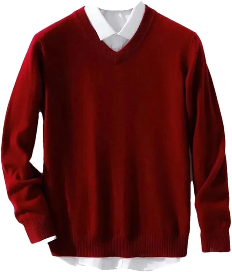 

Мужской вязаный свитер с V-образным вырезом