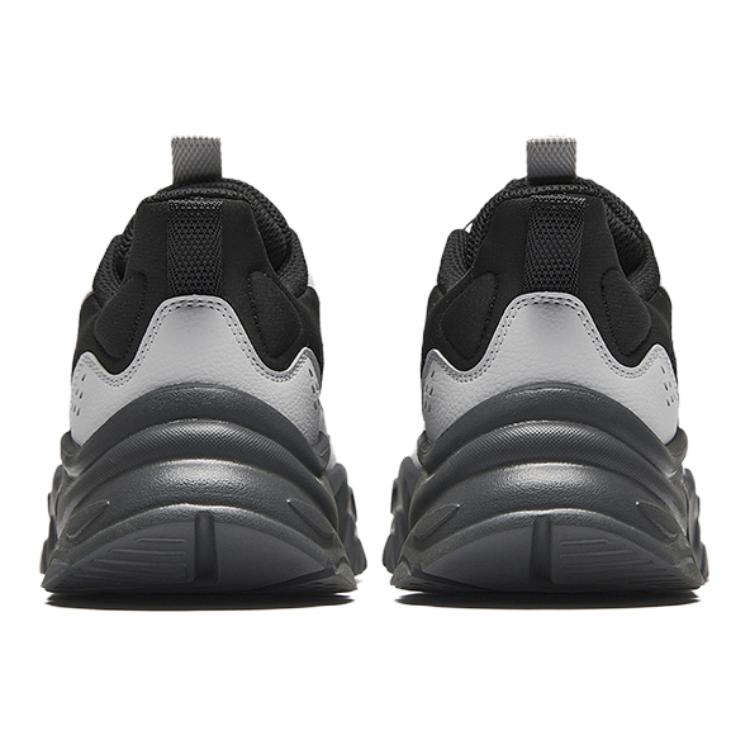 Антискользящие износостойкие низкие детские повседневные кроссовки Black Gray Antakids, черный/микросхема серый — фото 4