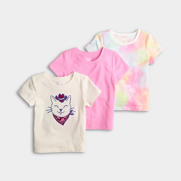 

Детский набор из 3 футболок с коротким рукавом для девочек Jumping Beans, Ivory Howdy Kitty