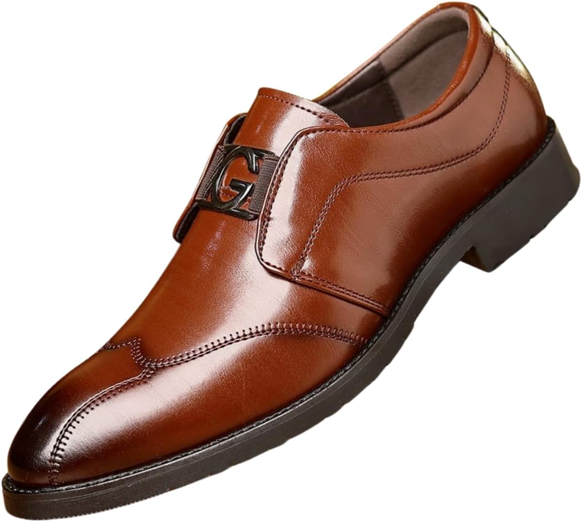 

Мужские кожаные слипоны Santimon, роскошная деловая обувь для официальных мероприятий, офиса и свадеб, коричневый