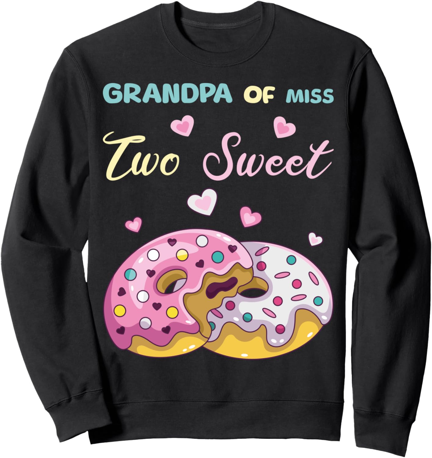 

Толстовка с костюмом пончика для дедушки двухлетней милой девочки на второй день рождения Family Look 2 Year Old Desserts Decoration Gifts, черный