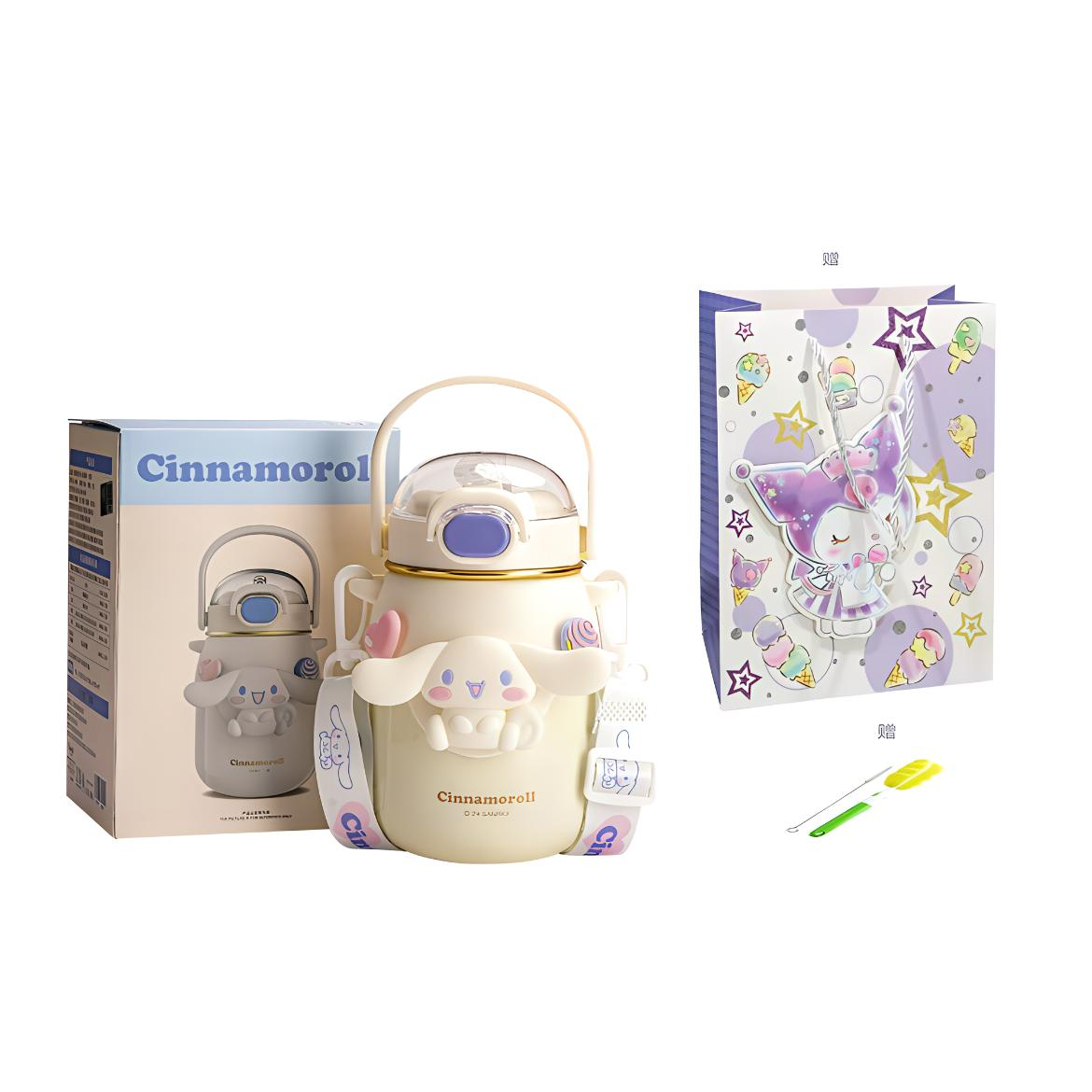 

Бутылка для воды Cinnamoroll/Kuromi/My Melody Collection Big Belly 700ML Sanrio, Cinnamoroll+Cup Cleaning Brush+Shopping Bag