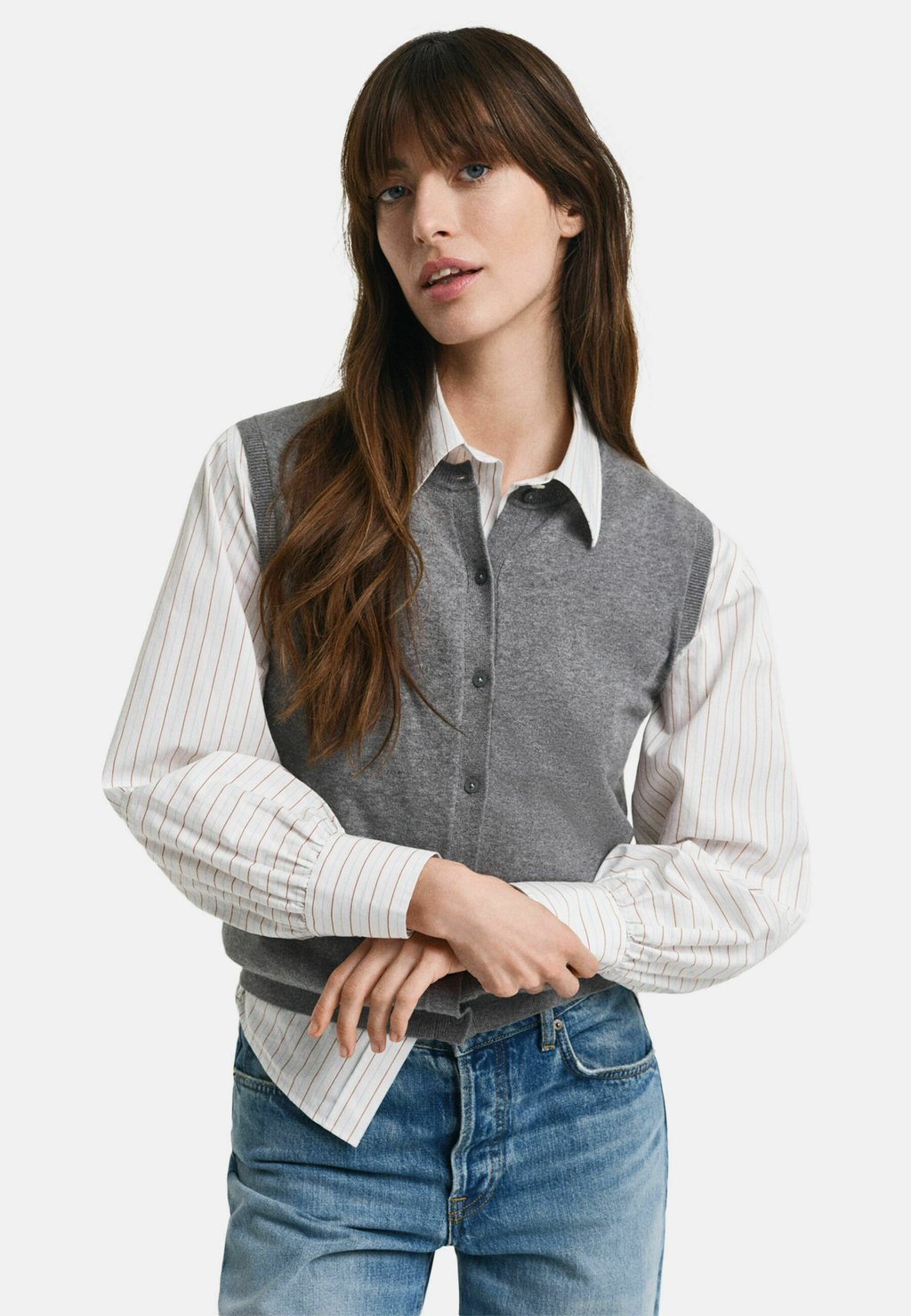 

Жилет LIGHTWEIGHT SHORT SLEEVE GANT, темно-серый