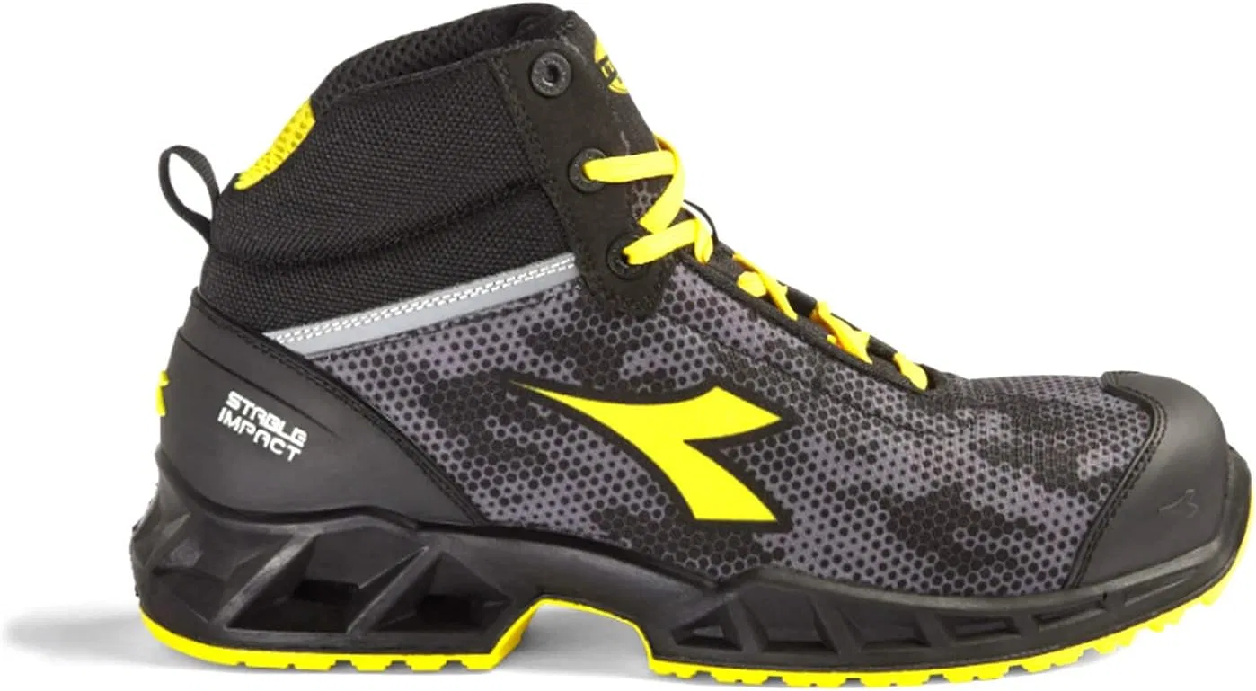UTILITY DIADORA Унисекс Shark Stable Impact Mid S3 SRC ESD Кроссовки, Black Grey