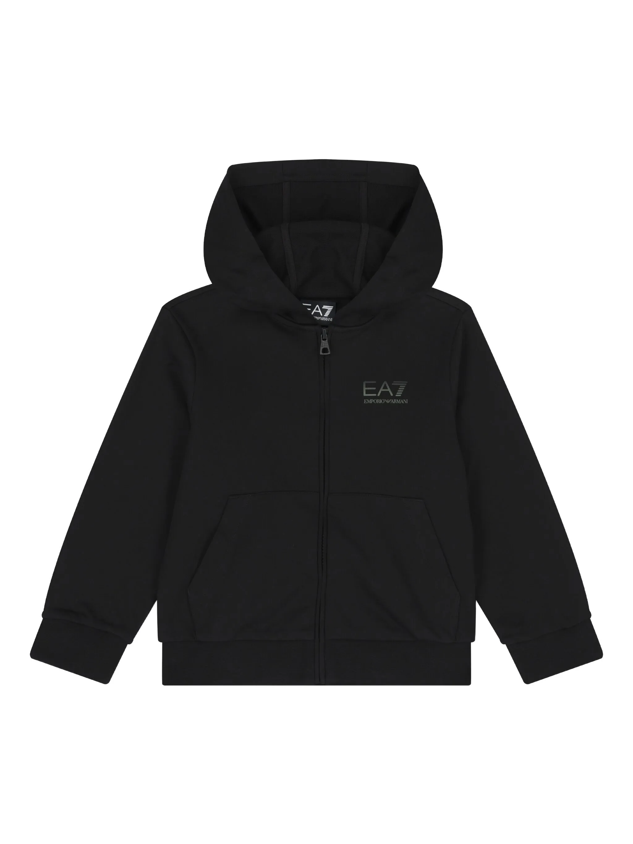 

Куртка с капюшоном и декорированным логотипом Emporio Armani Kids, черный
