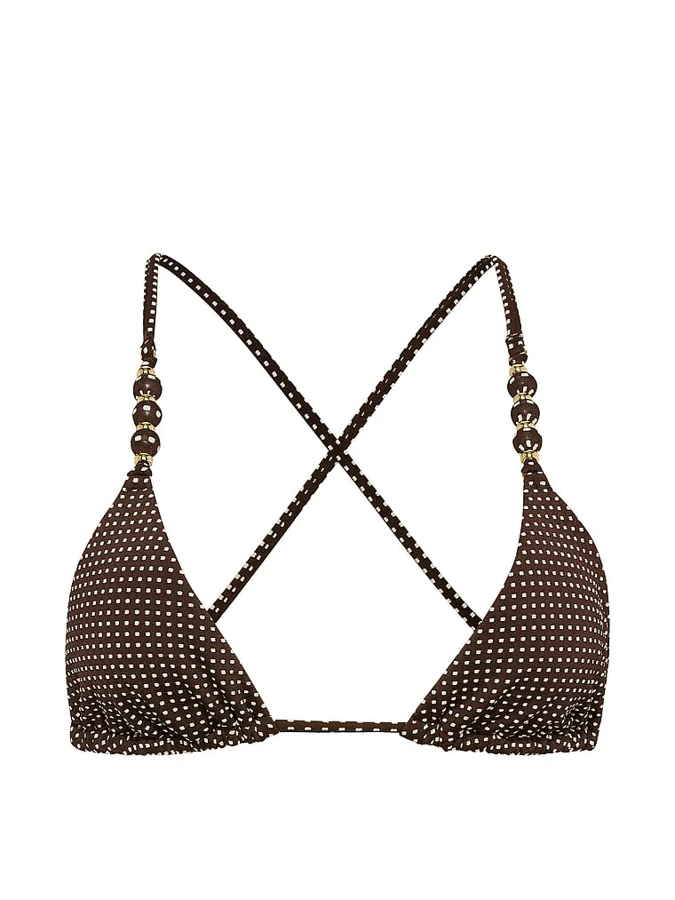 Бикини-Топ Victoria'S Secret Swim, Ganache, треугольная форма, коричневый — фото 3