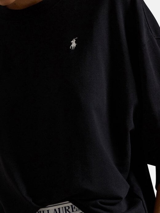 Пижамный свитшот и широкий комплект из клубной махровой ткани Polo Ralph Lauren, черный — фото 3