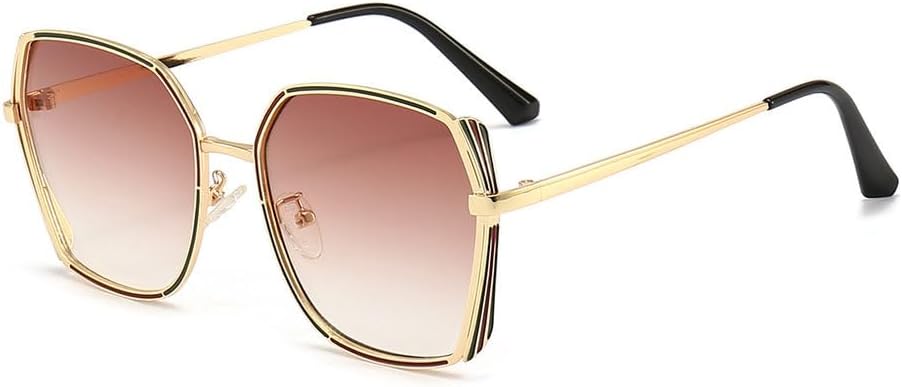 

Женские металлические солнцезащитные очки, модный стиль, авангард, подиумные солнцезащитные очки, легкий и роскошный тренд, солнцезащитный козырек UV400 HVTVTLA, Gold Red