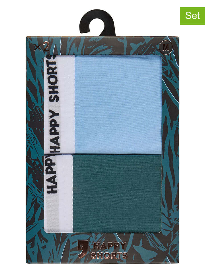 

Happy Shorts Комплект из 2 штук: боксерские шорты светло-голубого/зеленого цвета