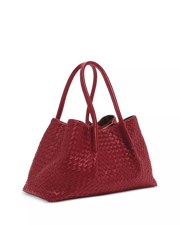 Двусторонняя сумка-тоут Pinacoteca из кожи intrecciato Bottega Veneta, красный — фото 4