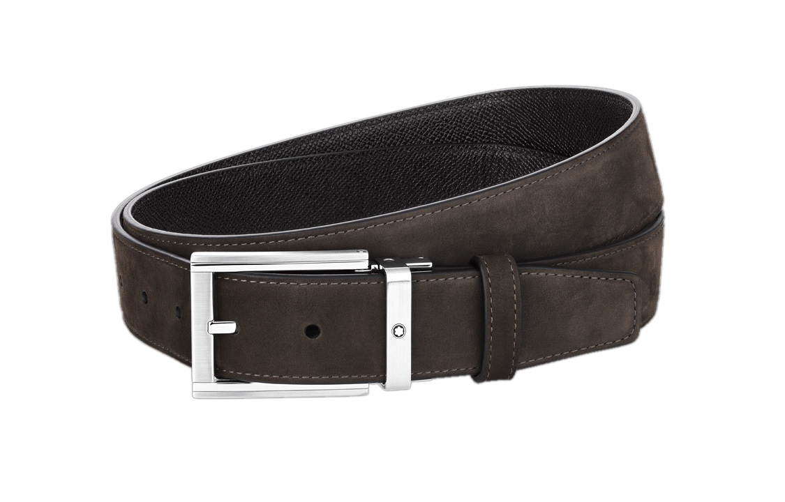 

MONTBLANC Кожаный мужской ремень черно-коричневый шириной 35 мм, Black/Brown