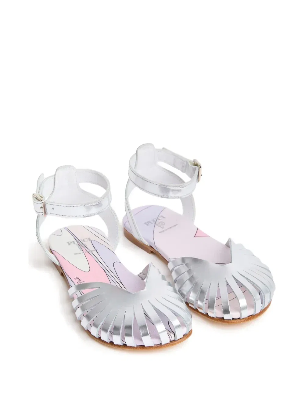 Кожаные сандали Pucci Junior, серебряный