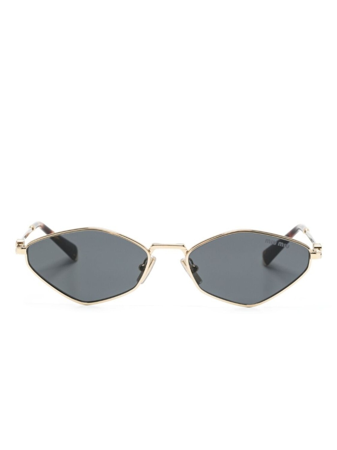 

Солнцезащитные очки Miu Miu Eyewear 56ZS в геометрической оправе, золотой