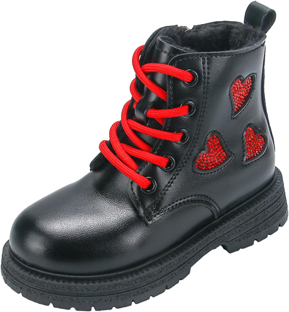 

Женские короткие сапоги IWIHMIV с боковой молнией, для верховой езды, на шнуровке, зимние с плюшевой подкладкой, теплые ботильоны, удобная обувь для наряда, Black