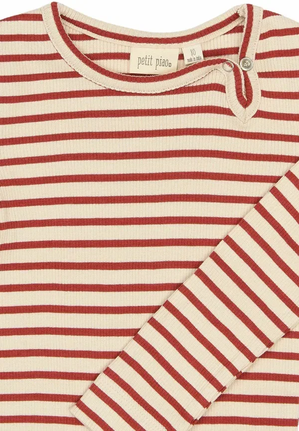 Боди Petit Piao, cinnabar striped, полоска киноварь — фото 3