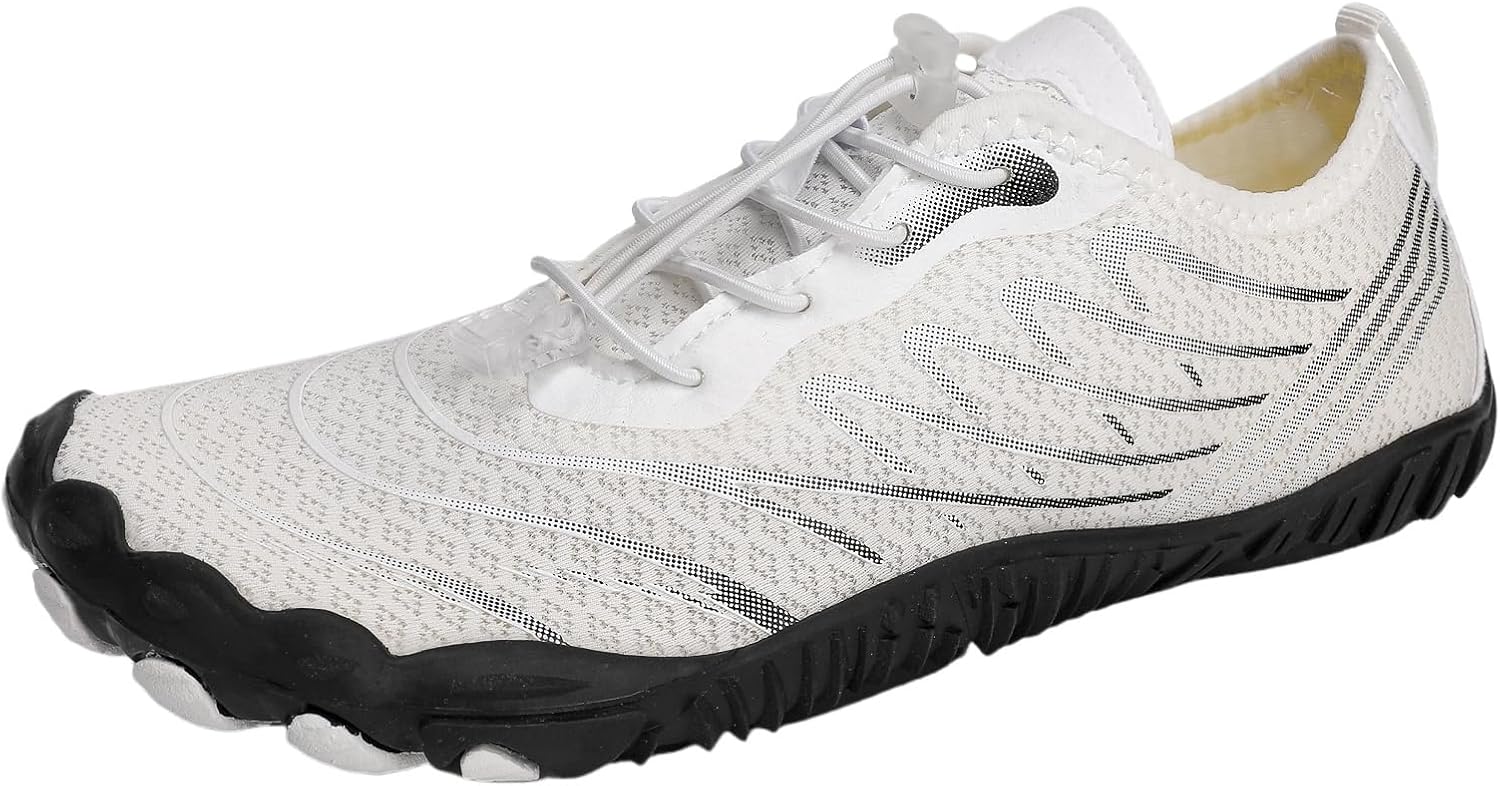 

Кроссовки для походов для женщин и мужчин Pro Barefoot с широкой носковой частью, водонепроницаемые, для трейлового бега, здоровые и нескользящие, дышащие походные и прогулочные кроссовки Zwrxw, белый