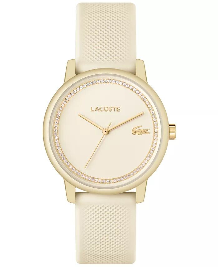 

Женские часы L 12.12 Go с силиконовым ремешком цвета шампанского, 36 мм Lacoste