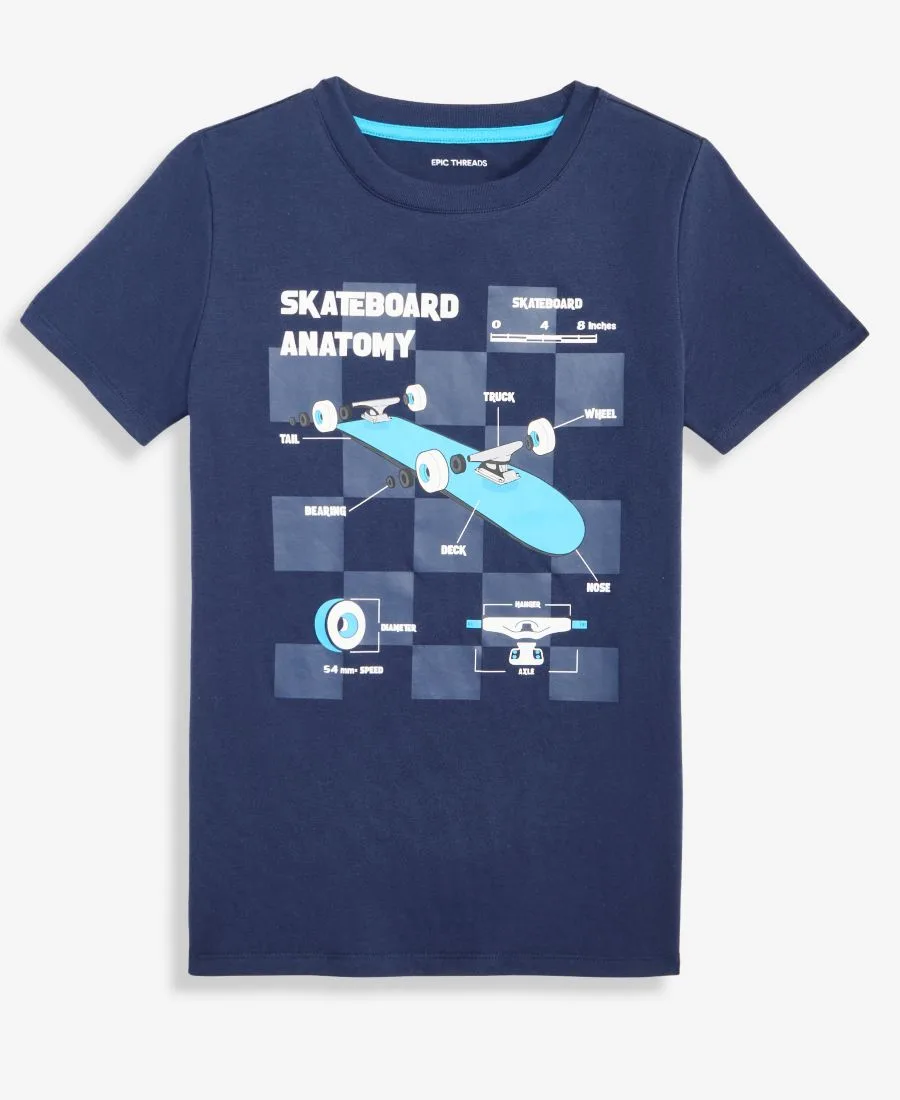 Детская футболка для скейтбординга, размеры XS-XL Epic Threads, темно-синий nautical — фото 4