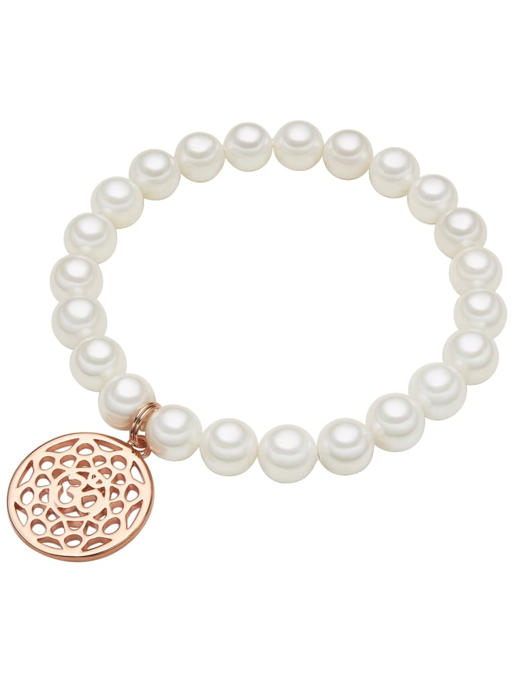 

Lulu & Jane Браслет Karma из металлического сплава с белыми жемчужинами в форме ракушки