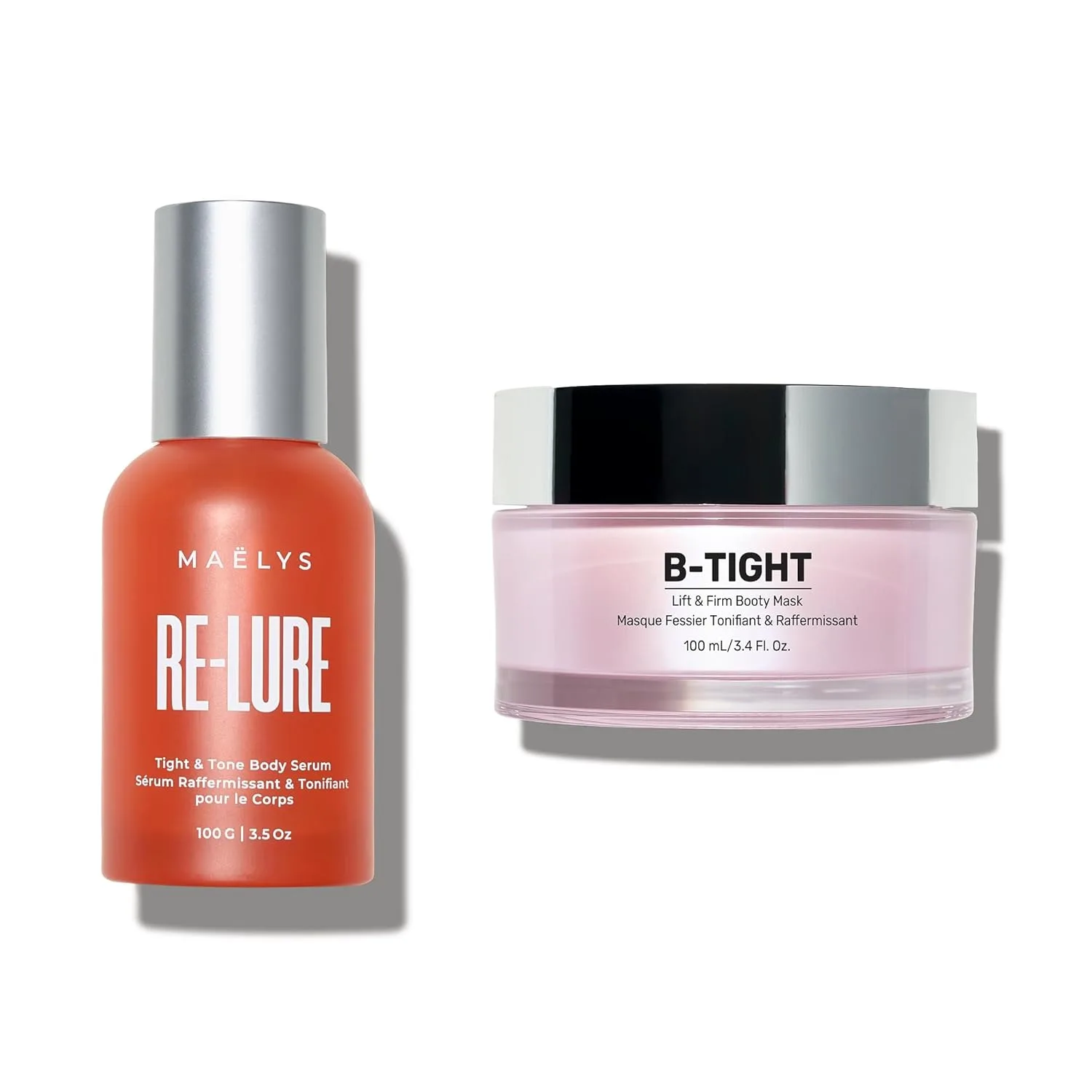 Набор для ухода за телом MAËLYS Cellulite Duo - Маска для ягодиц B-TIGHT Lift & Firm Booty Mask - Сыворотка для тела RE-LURE Tight & Tone Body Serum