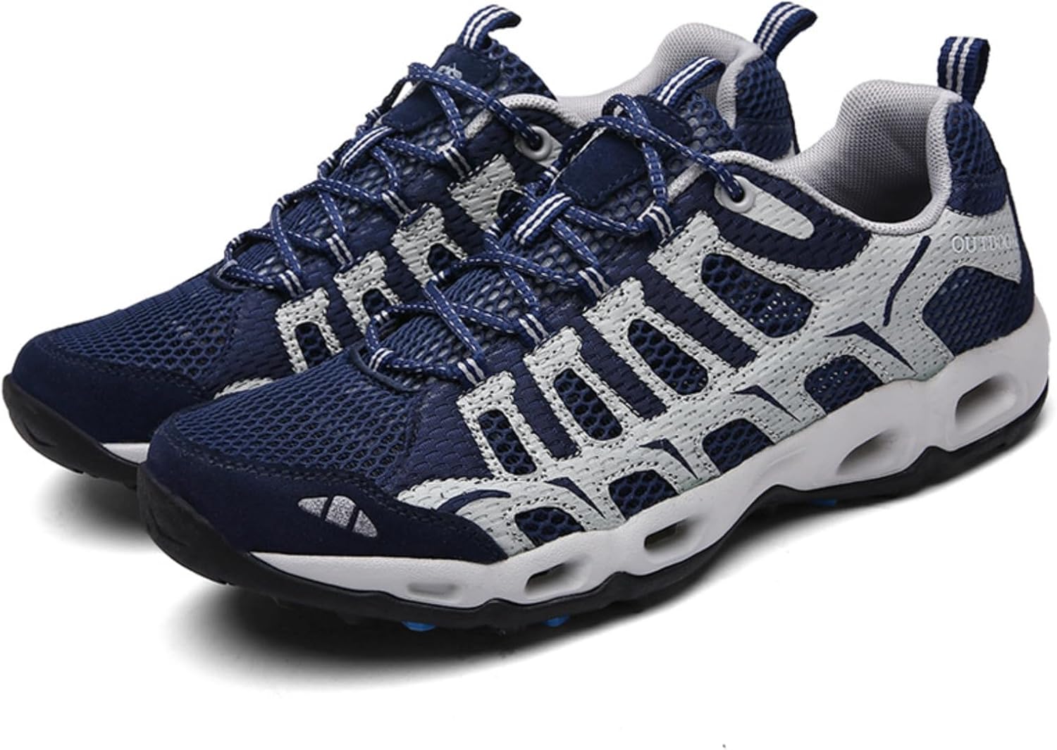 

Унисекс дышащие треккинговые кроссовки из сетки, легкие кроссовки для бега по тропам для мужчин и женщин с амортизирующей подошвой, всесезонная обувь для прогулок на открытом воздухе Azttoztto, темно-синий