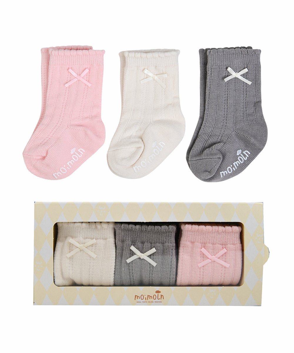 Носочки с лентами для новорожденных Moimoln, Pink
