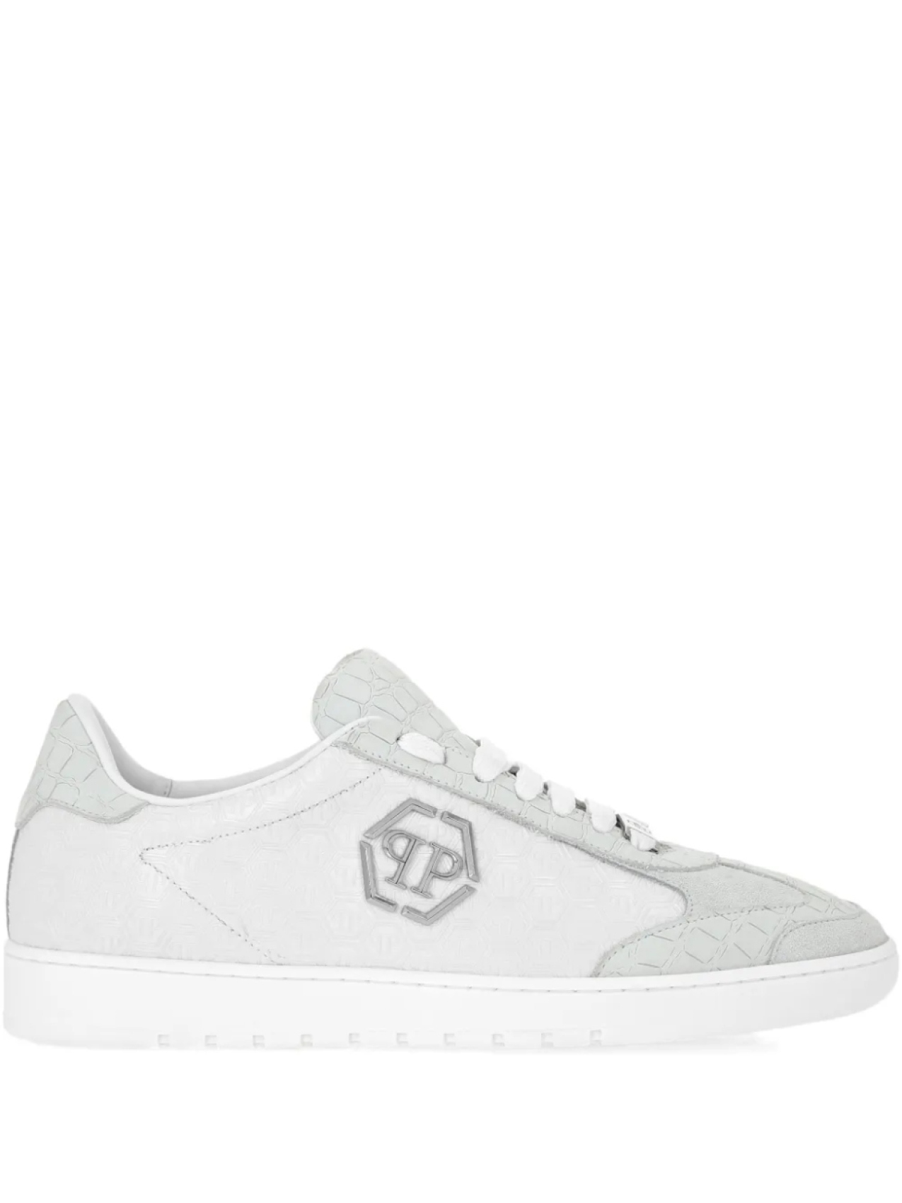 

Кроссовки Philipp Plein Mixed Monogram с эффектом крокодиловой кожи, белый