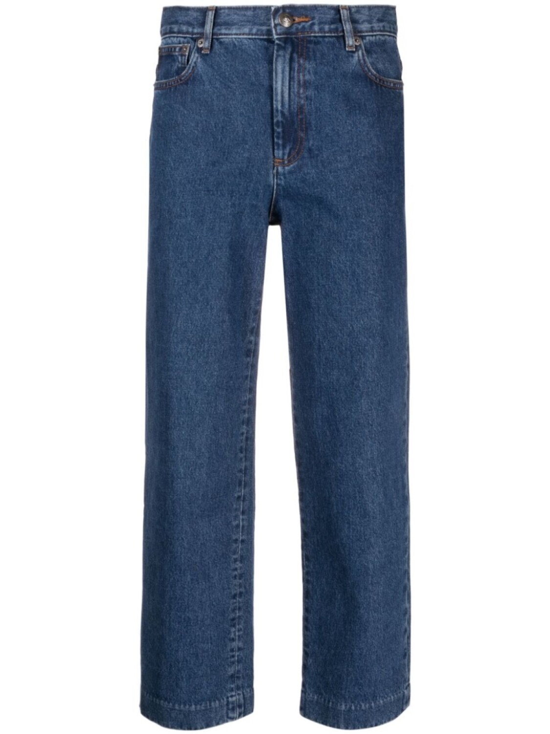 

A.P.C. укороченные джинсы прямого кроя, синий