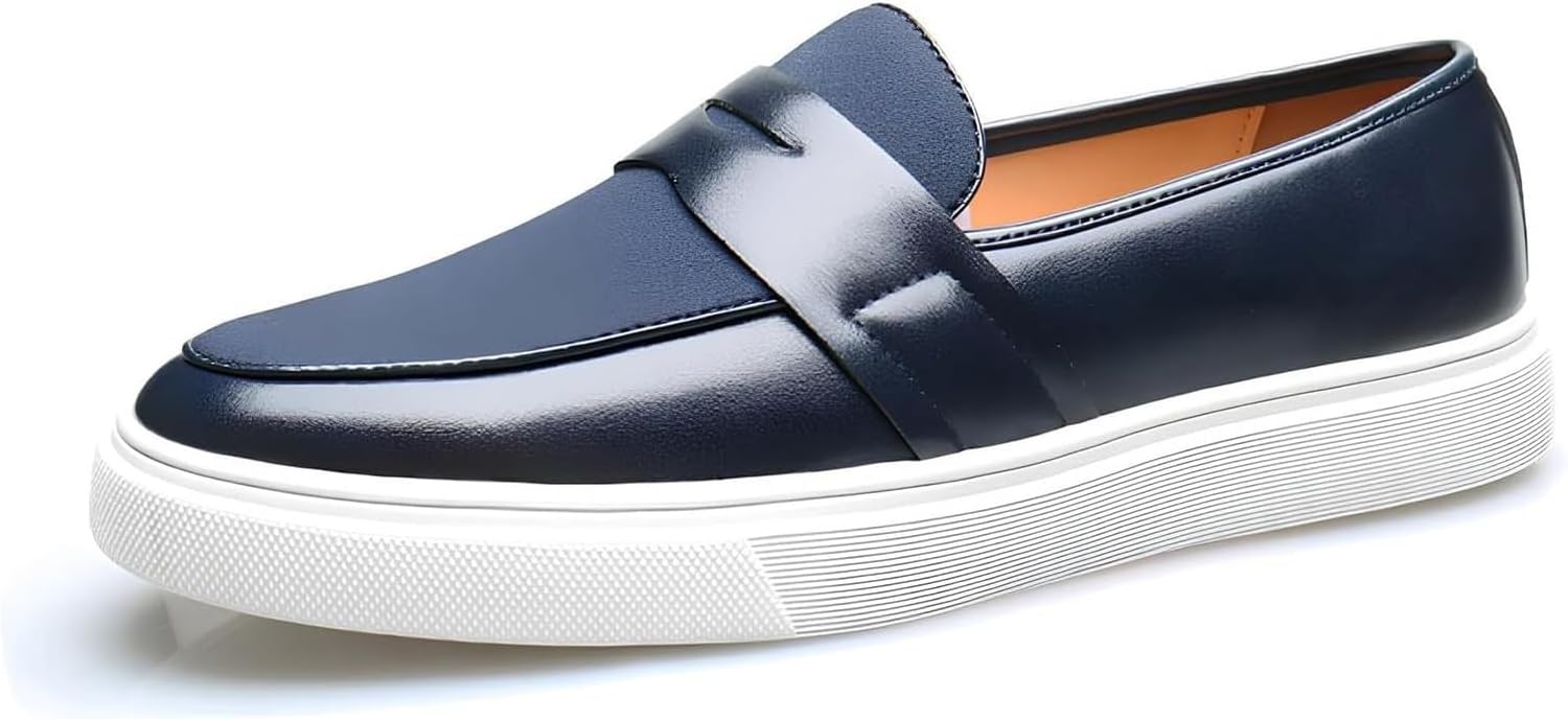 

Мужские модные лоферы с округлым носком, туфли из замши, удобные слипоны, повседневные пенни-лоферы для прогулок, вождения и свиданий Generic, синий