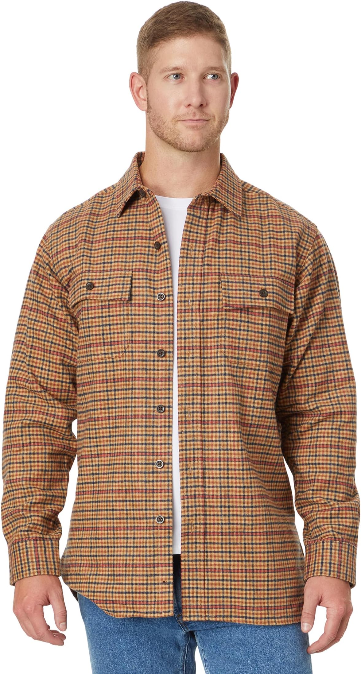 

Рубашка L.L.Bean Chamois Shirt Plaid Regular, цвет Barley