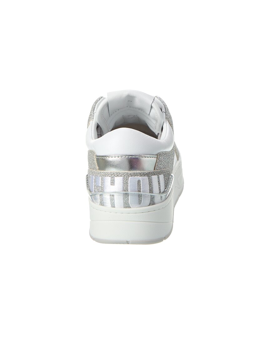 Кроссовки Jimmy Choo Florent/F из кожи и блесток, серебряный — фото 3