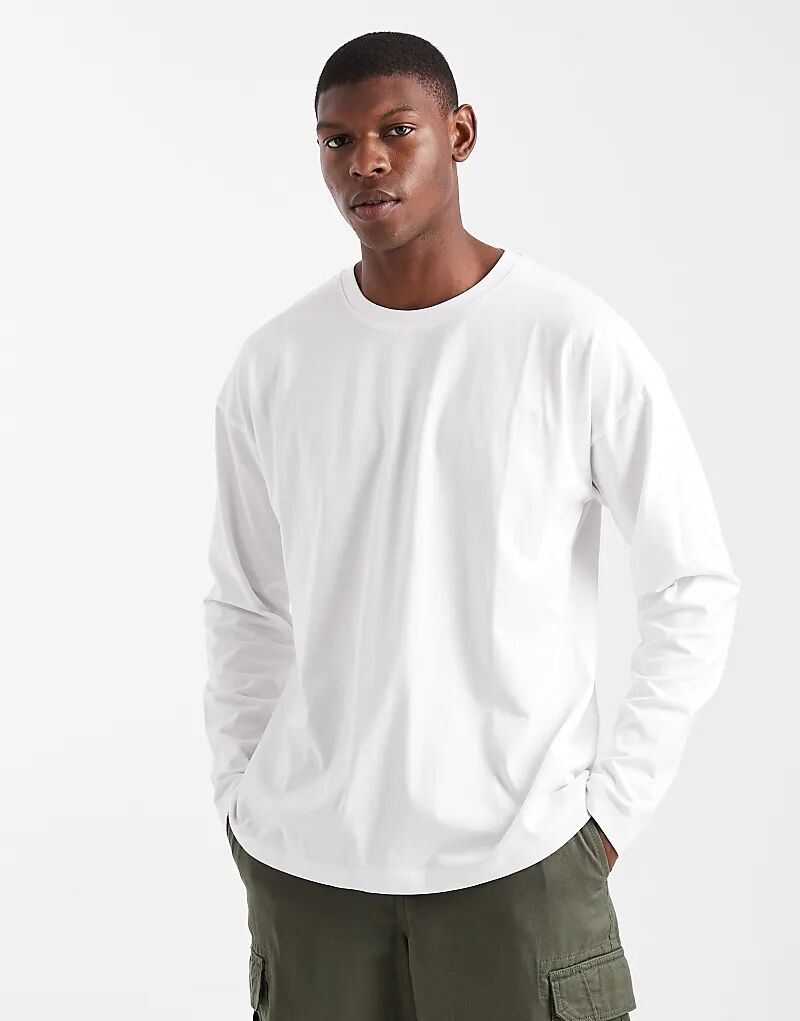 

Футболка New Look свободного кроя с длинными рукавами белого цвета