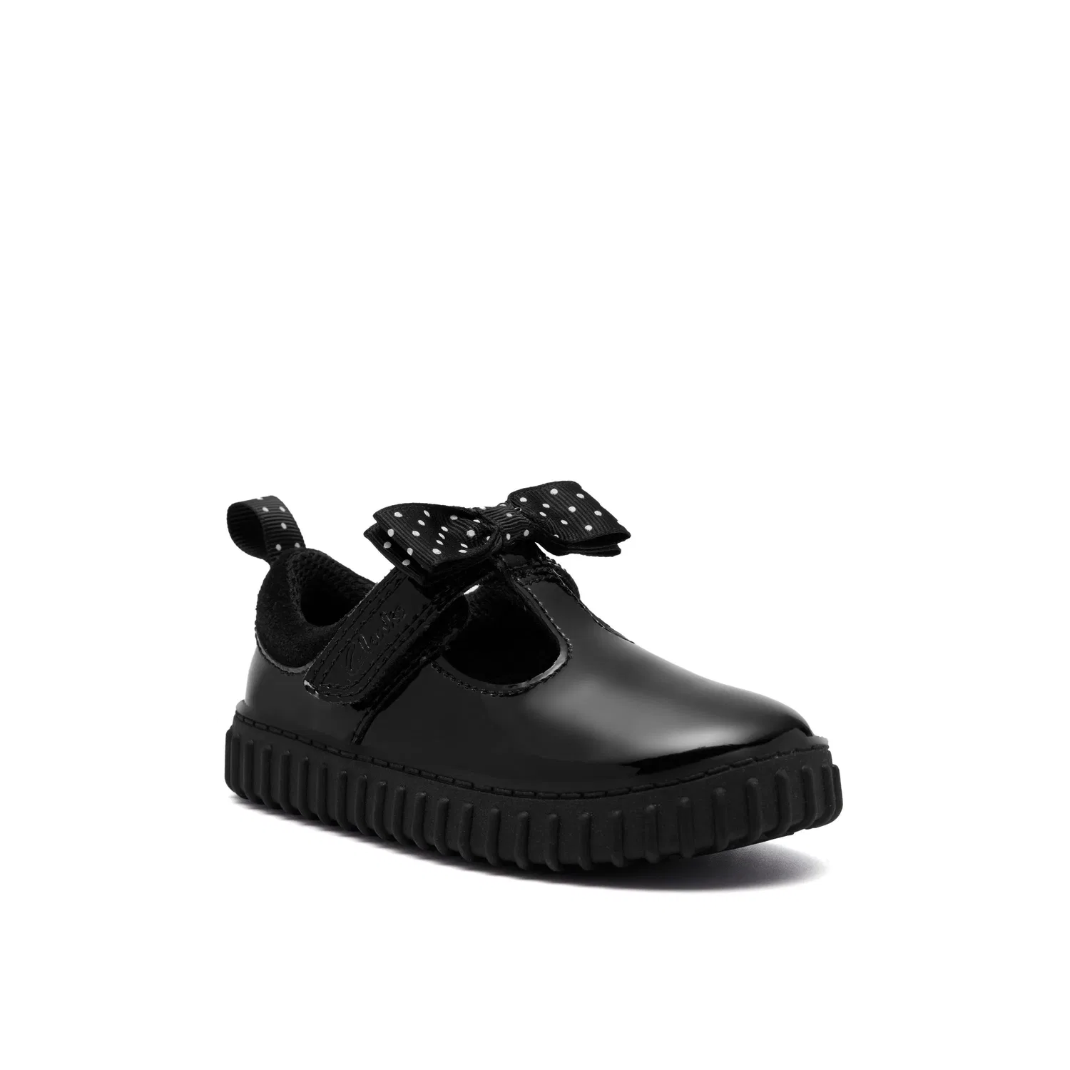 Туфли Clarks для девочек с бантом, черные — фото 4