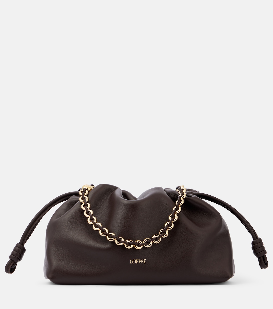 

Фламенко маленькая кожаная сумка-тоут Loewe, темно-коричневый